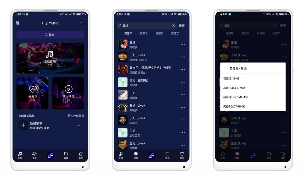 Fly Music v1.0 正版音乐软件 免费下载无损音乐-老王资源部落